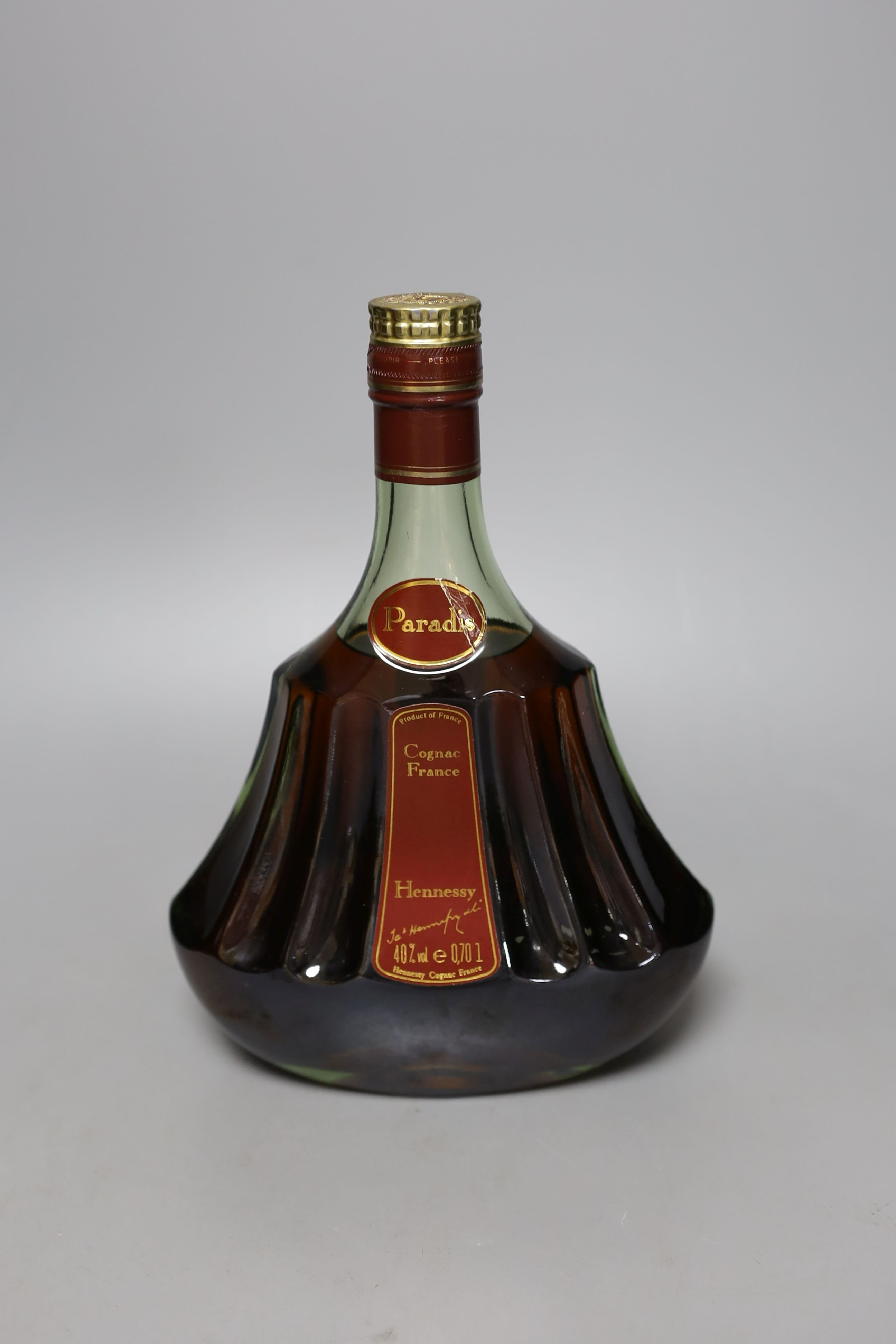 A cased bottle of Paradis Hennessey cognac, 70cl
